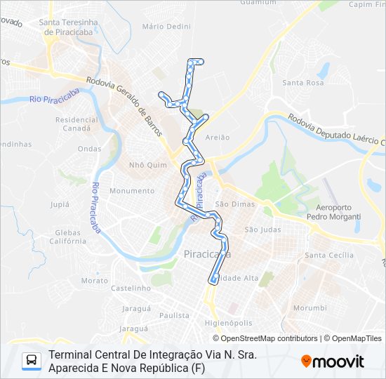 Mapa da linha 123 VILA FÁTIMA de ônibus