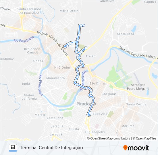Mapa da linha 123 VILA FÁTIMA de ônibus