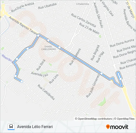 321 VILA CRISTINA VIA RUA PRESIDENTE WENCESLAU BRÁS Bus Line Map