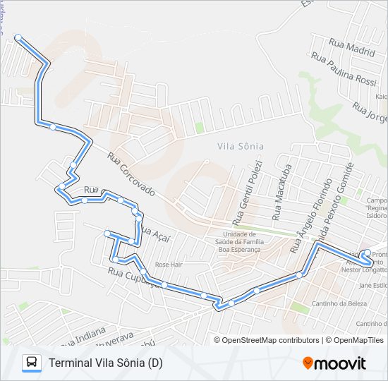 Mapa da linha 404 BOA ESPERANÇA de ônibus