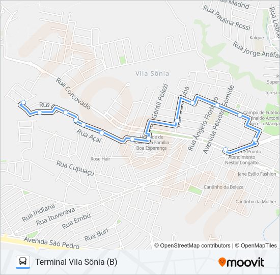 Mapa da linha 404 BOA ESPERANÇA de ônibus
