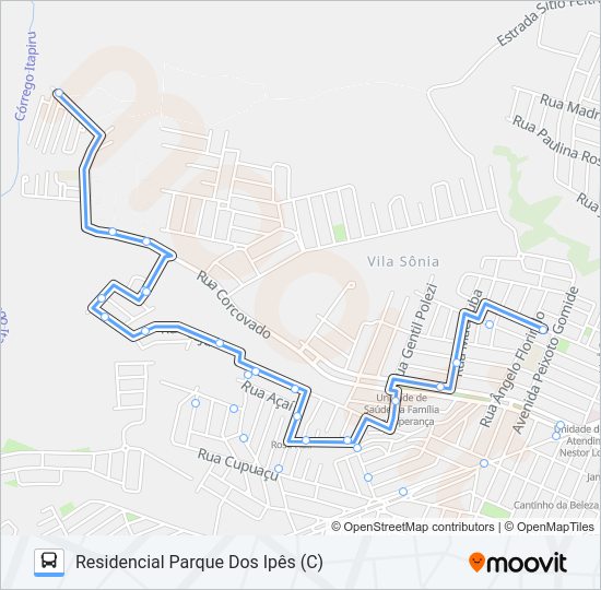 Mapa da linha 404 BOA ESPERANÇA de ônibus