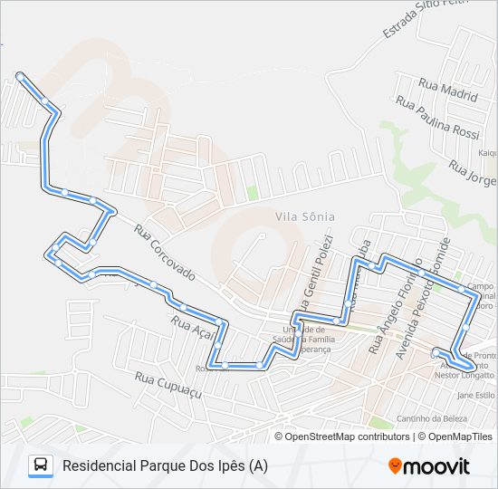 Mapa da linha 404 BOA ESPERANÇA de ônibus