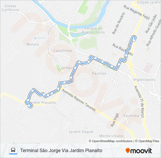 801 SÃO JORGE VIA PRAÇA TAKAKI Bus Line Map