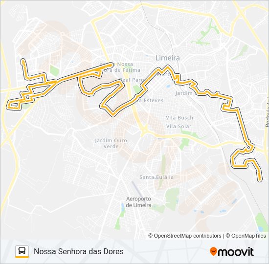 Mapa da linha 06 CAMPO NOVO X NOSSA SENHORA DAS DORES de ônibus
