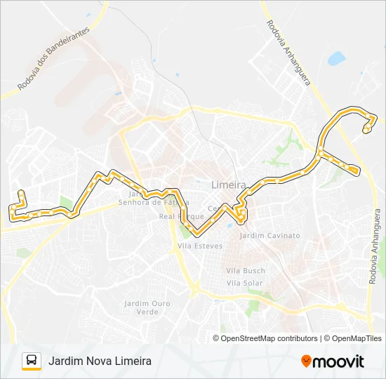 03 NOVA LIMEIRA XNOSSA SENHORA DAS DORES Bus Line Map