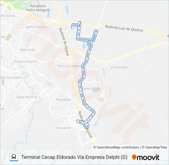 216 UNILESTE / TCE Bus Line Map