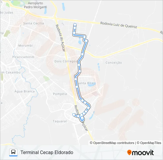216 UNILESTE / TCE Bus Line Map