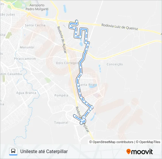 216 UNILESTE / TCE Bus Line Map