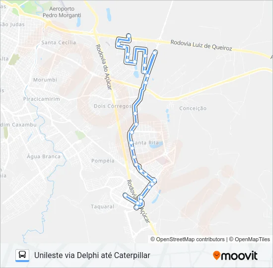 216 UNILESTE / TCE Bus Line Map
