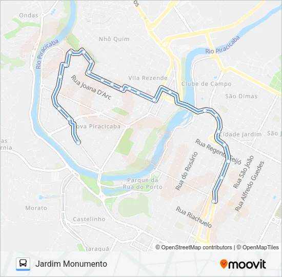 101 JARDIM MONUMENTO Bus Line Map