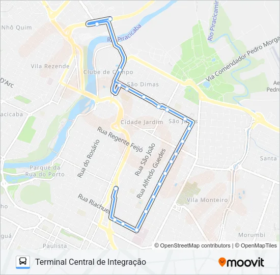 003 SÃO DIMAS VIA RUA DO PORTO Bus Line Map