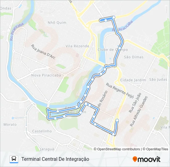 004 SÃO DIMAS VIA RUA BERNARDINO DE CAMPOS Bus Line Map
