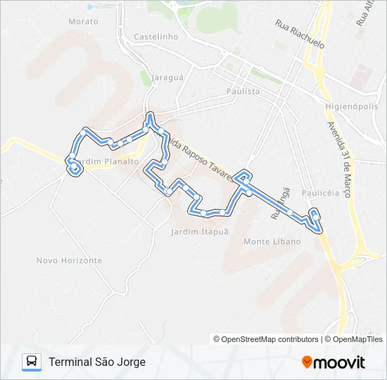 328 SÃO JORGE / TPA / TSJ Bus Line Map