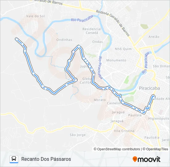 712 PAU D'ALINHO VIA JARDIM JUPIÁ Bus Line Map