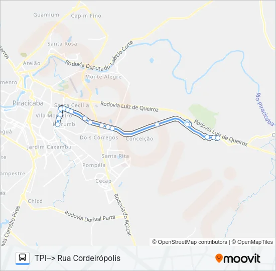 223 PARQUE PEÓRIA / TCI Bus Line Map
