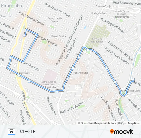 223 PARQUE PEÓRIA / TCI Bus Line Map