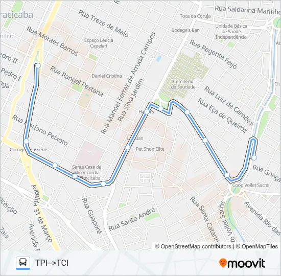 223 PARQUE PEÓRIA / TCI Bus Line Map