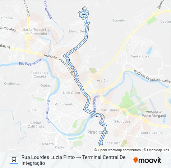 124 JARDIM GILDA/TCI Bus Line Map