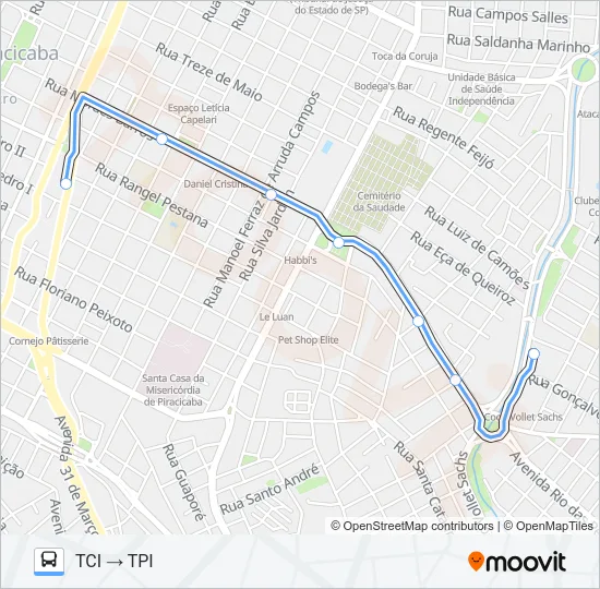 240 CECAP / TPI VIA TCI Bus Line Map