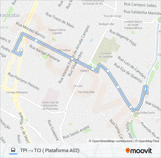 240 CECAP / TPI VIA TCI Bus Line Map