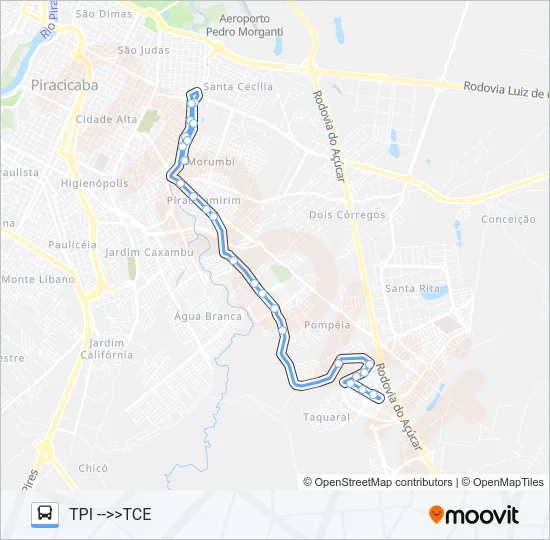 240 CECAP / TPI VIA TCI Bus Line Map