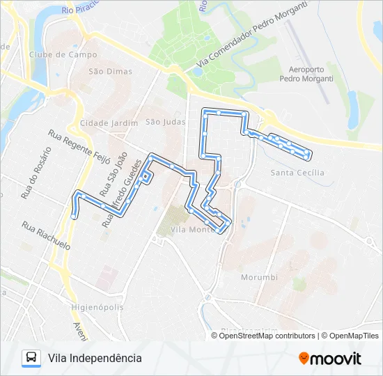 207 VILA INDEPENDÊNCIA Bus Line Map