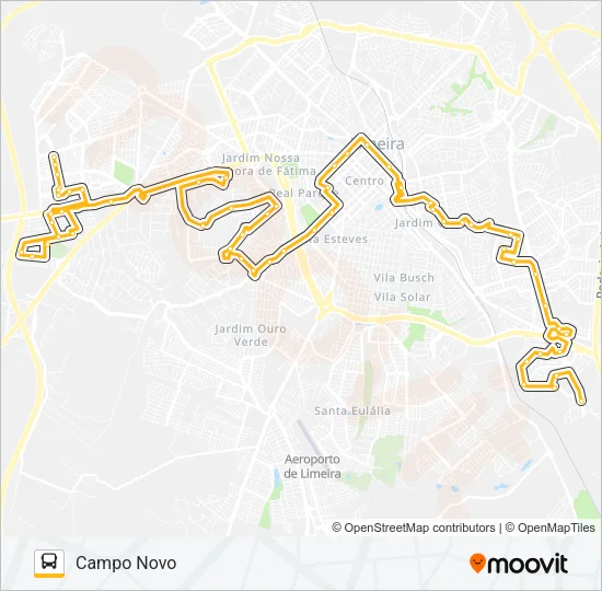 06 CAMPO NOVO - NOSSA SENHORA DAS DORES Bus Line Map