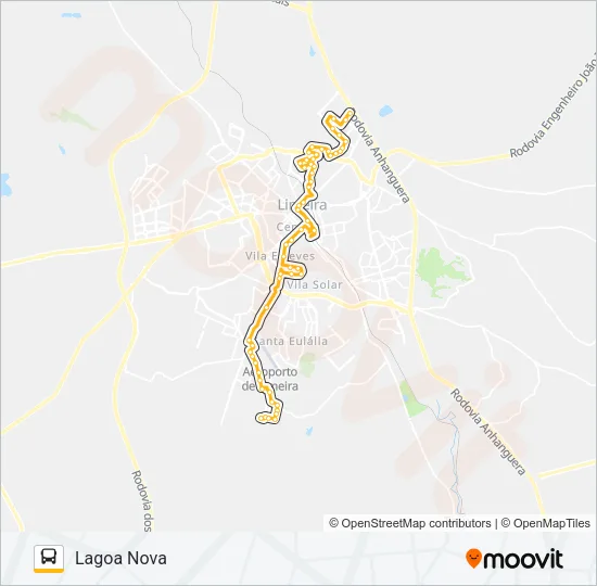 114 LAGOA NOVA - ATACADÃO (VIA SHOPPING) Bus Line Map