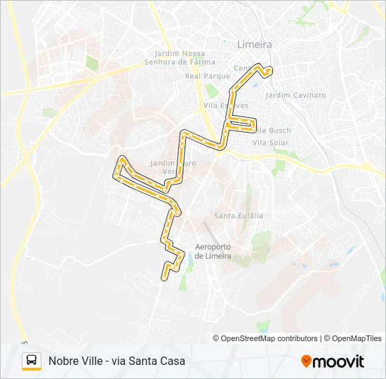 124 NOBRE VILLE - TERMINAL (VIA SANTA CASA) Bus Line Map