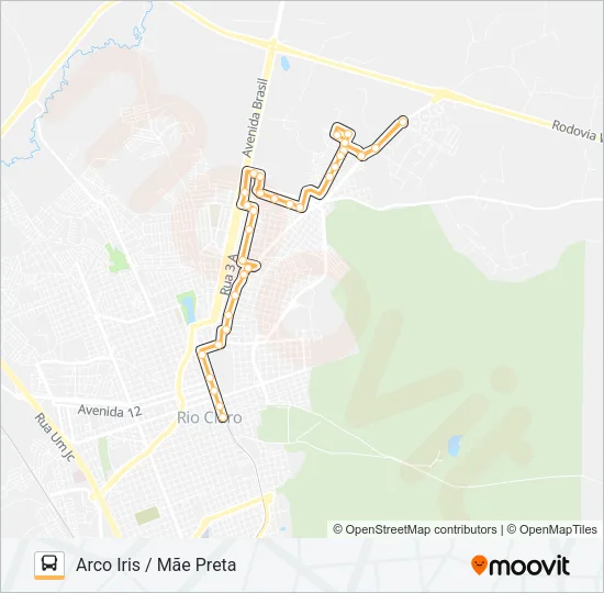 02 ARCO IRIS - MÃE PRETA Bus Line Map