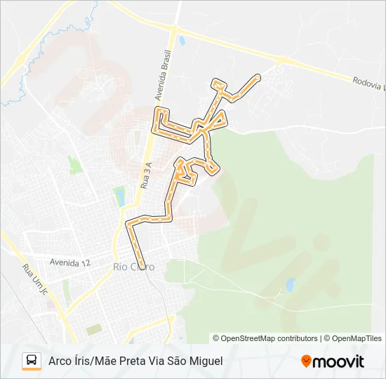 02 ARCO IRIS - MÃE PRETA Bus Line Map