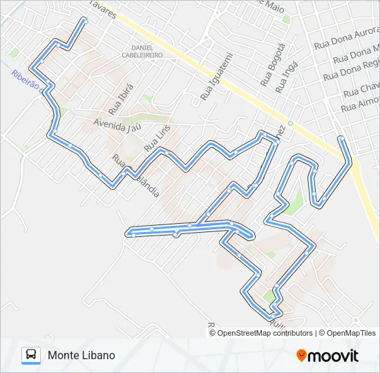 304 MONTE LÍBANO  / TPA Bus Line Map