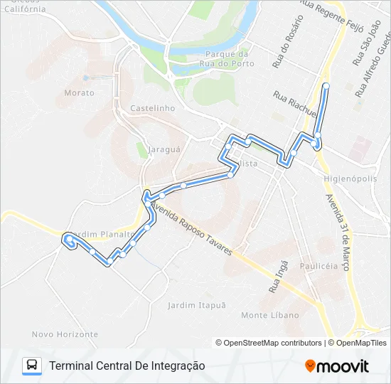 801 SÃO JORGE  / TCI  VIA PRAÇA TAKAKI Bus Line Map