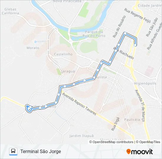 801 SÃO JORGE  / TCI  VIA PRAÇA TAKAKI Bus Line Map