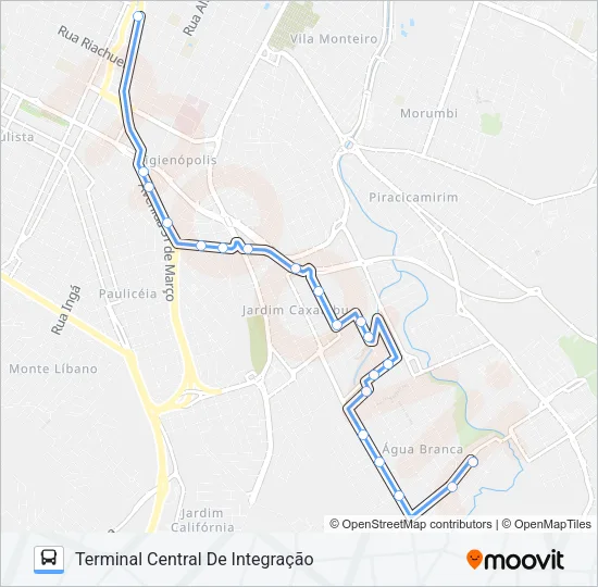 222 JARDIM ORIENTE / TCI Bus Line Map
