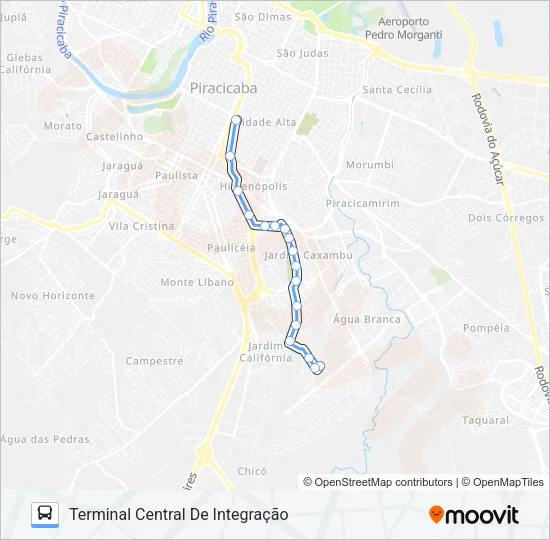 222 JARDIM ORIENTE / TCI Bus Line Map