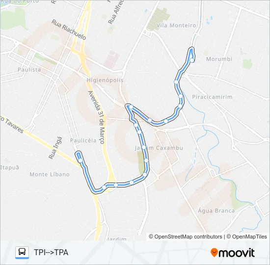 1100 PERIMETRAL Bus Line Map