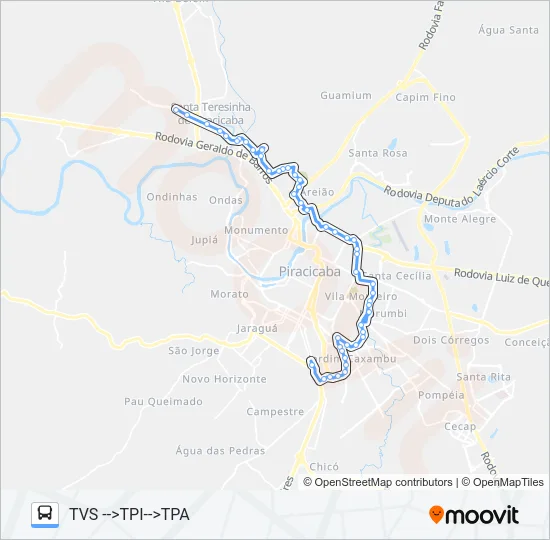 1100 PERIMETRAL Bus Line Map