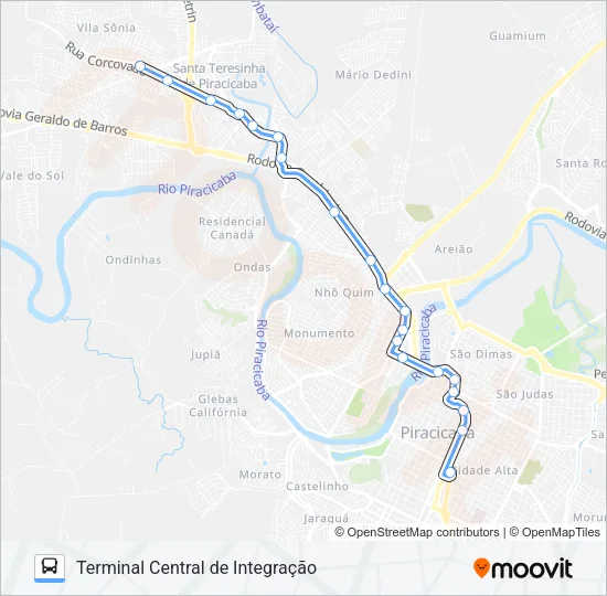 444 SÔNIA / TCI Bus Line Map