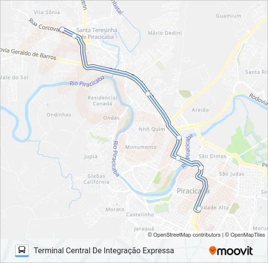 444 SÔNIA / TCI Bus Line Map