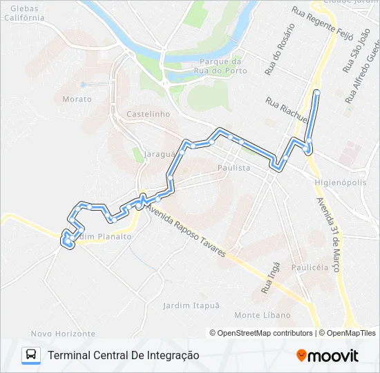 802 SÃO JORGE / TCI VIA JARDIM PLANALTO Bus Line Map
