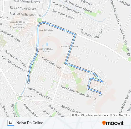 203 JARDIM NOIVA DA COLINA / TPI Bus Line Map