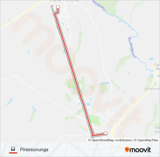 PIRASSUNUNGA - PORTO FERREIRA Bus Line Map