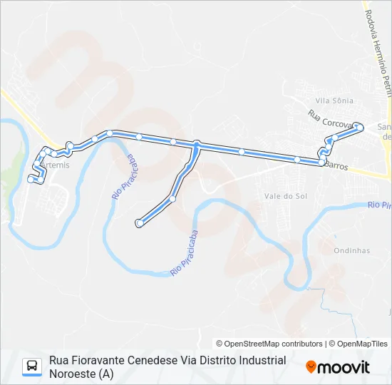 400 ÁRTEMIS / TVS VIA PARQUE PIRACICABA Bus Line Map