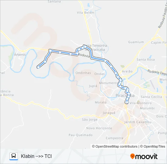 416 UNINOROESTE / TVS Bus Line Map