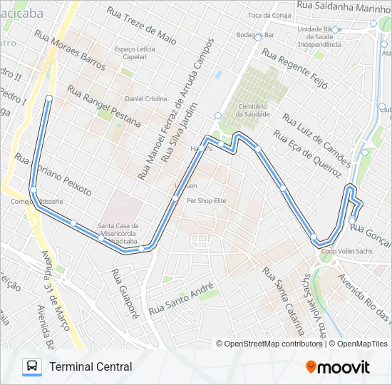 242  SANTA CASA - TCI / TPI Bus Line Map