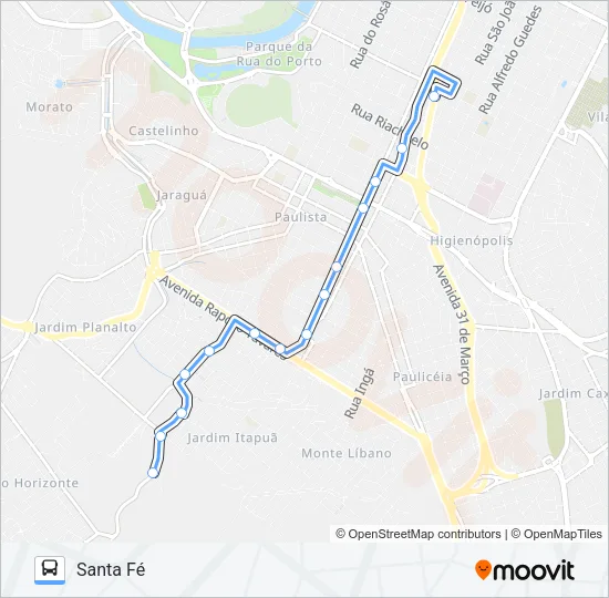 325  SANTA FÉ / TCI Bus Line Map