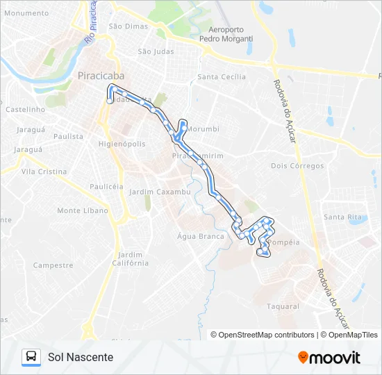 220 SOL NASCENTE / TCI VIA TPI Bus Line Map
