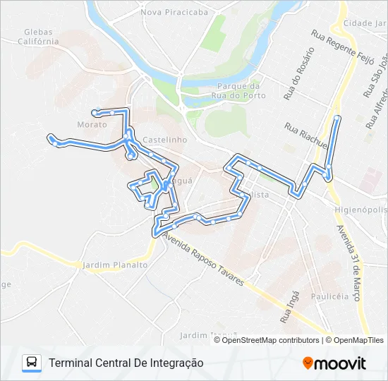 315 JARAGUÁ /TCI Bus Line Map